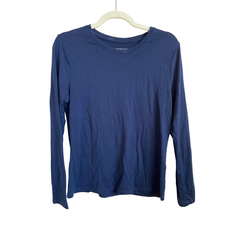 Unbound Merino Womens Navy Blue 100% Merino Wool Long Sleeve Crewneck Top Size M